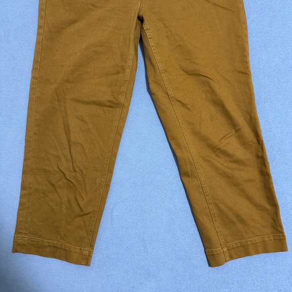 Everlane Cropped Straight Leg Pants Denim Mid-Rise Mustard Brown Womens Size 10 - Picture 9 of 11